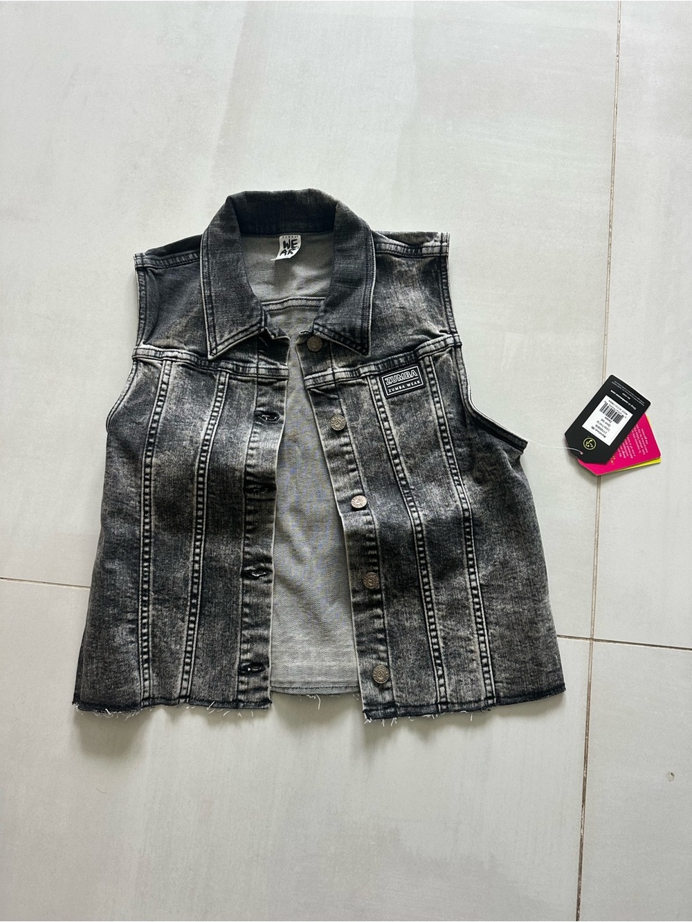 Distressed Black Washed Denim Vest - Sleeveless Jacket